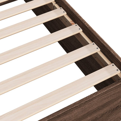 vidaXL Bed Frame without Mattress Brown Oak 90x200 cm