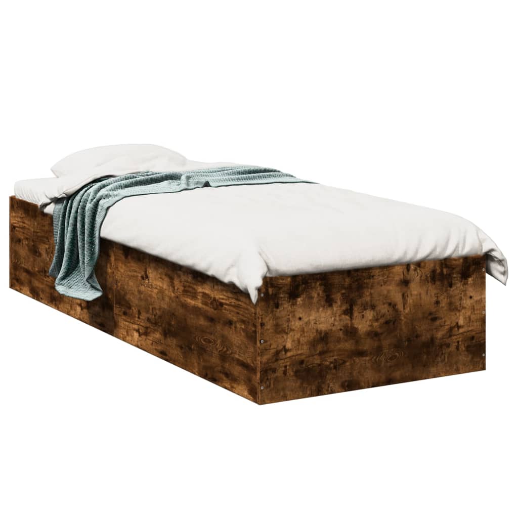 vidaXL Bed Frame without Mattress Smoked Oak 90x190 cm Single