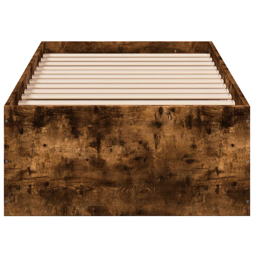 vidaXL Bed Frame without Mattress Smoked Oak 90x190 cm Single