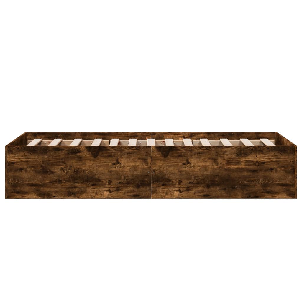 vidaXL Bed Frame without Mattress Smoked Oak 90x190 cm Single