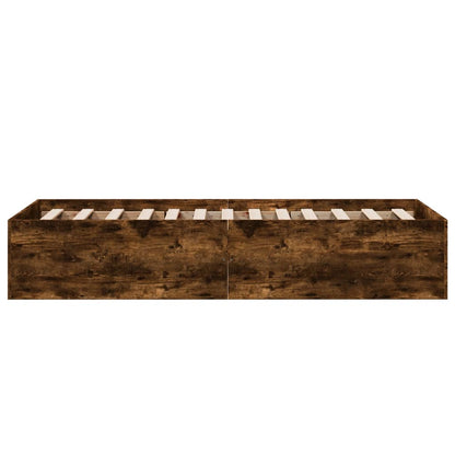 vidaXL Bed Frame without Mattress Smoked Oak 90x190 cm Single