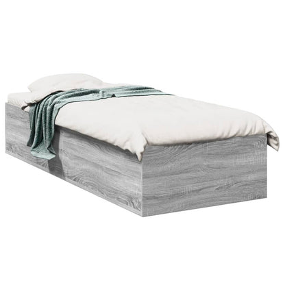vidaXL Bed Frame without Mattress Grey Sonoma 90x190 cm Single