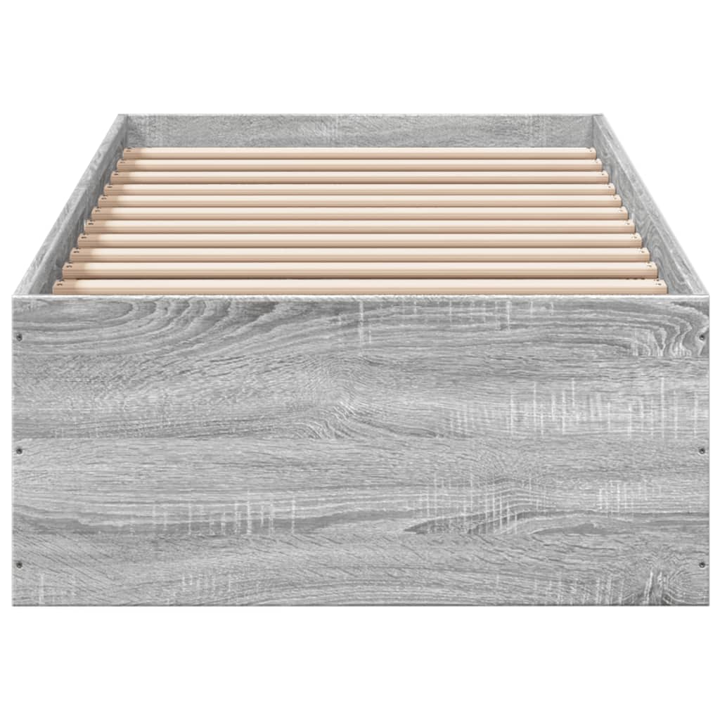 vidaXL Bed Frame without Mattress Grey Sonoma 90x190 cm Single