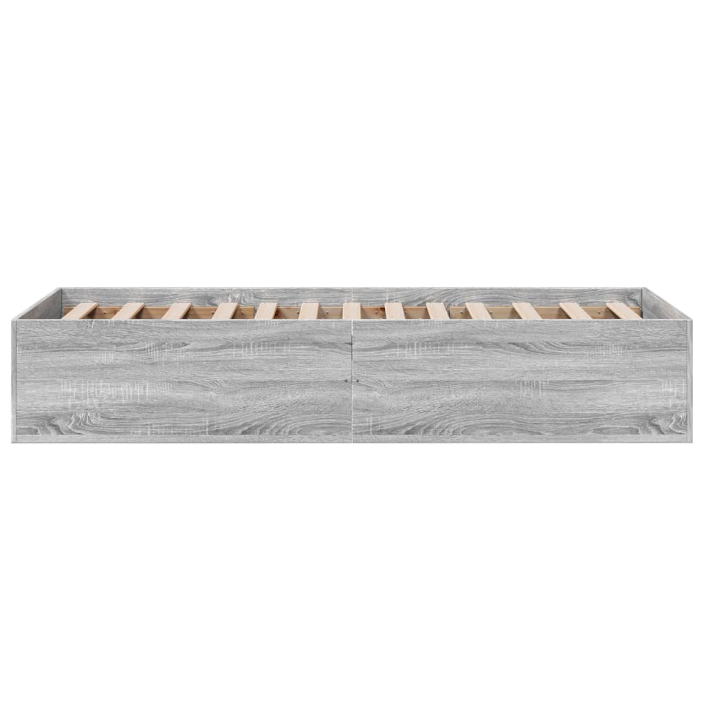 vidaXL Bed Frame without Mattress Grey Sonoma 90x190 cm Single