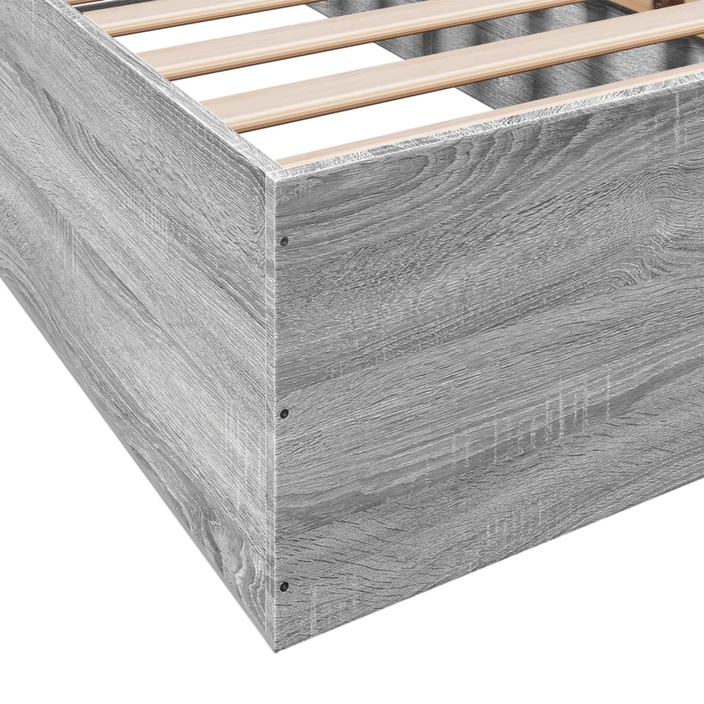 vidaXL Bed Frame without Mattress Grey Sonoma 90x190 cm Single