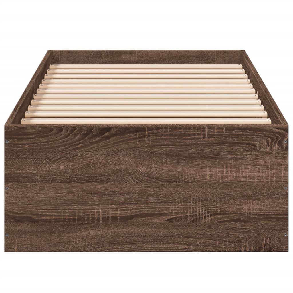 vidaXL Bed Frame without Mattress Brown Oak 90x190 cm Single