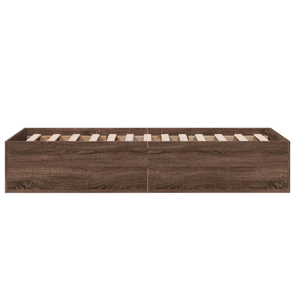 vidaXL Bed Frame without Mattress Brown Oak 90x190 cm Single