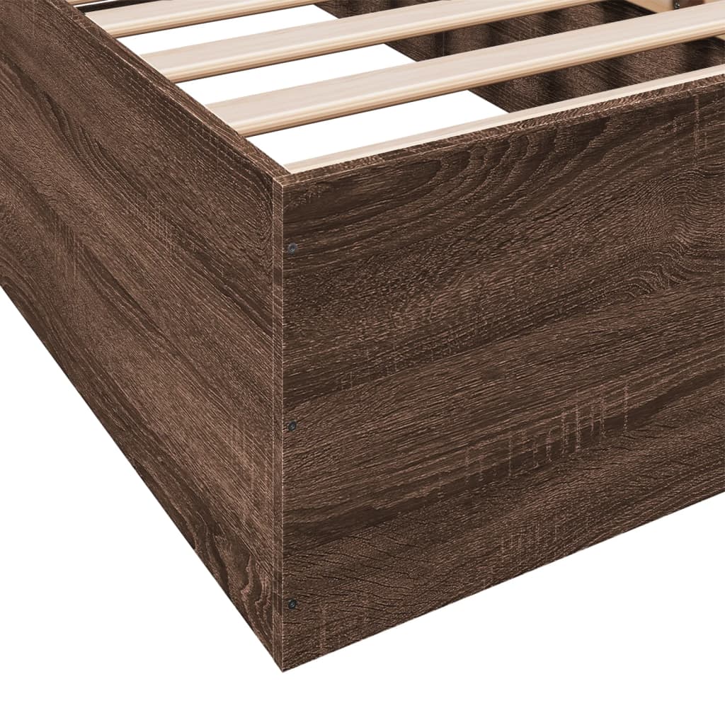 vidaXL Bed Frame without Mattress Brown Oak 90x190 cm Single