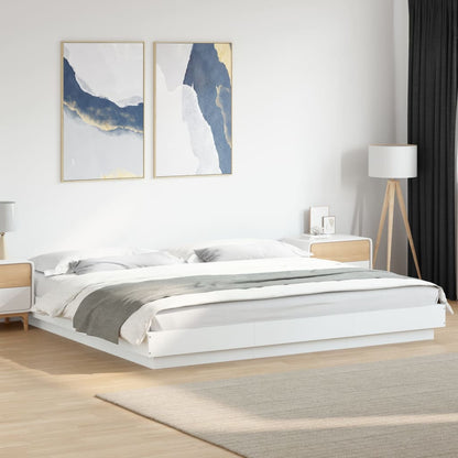vidaXL Bed Frame with LED Lights without Mattress White 200x200cm