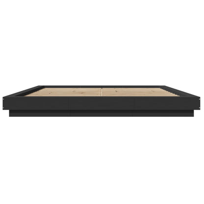 vidaXL Bed Frame with LED Lights without Mattress Black 200x200cm