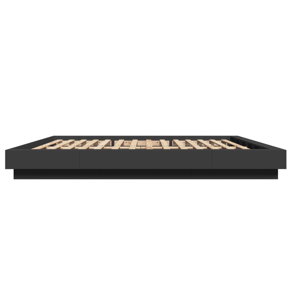 vidaXL Bed Frame with LED Lights without Mattress Black 200x200cm