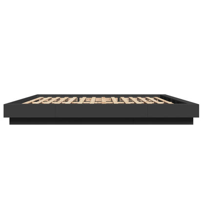 vidaXL Bed Frame with LED Lights without Mattress Black 200x200cm