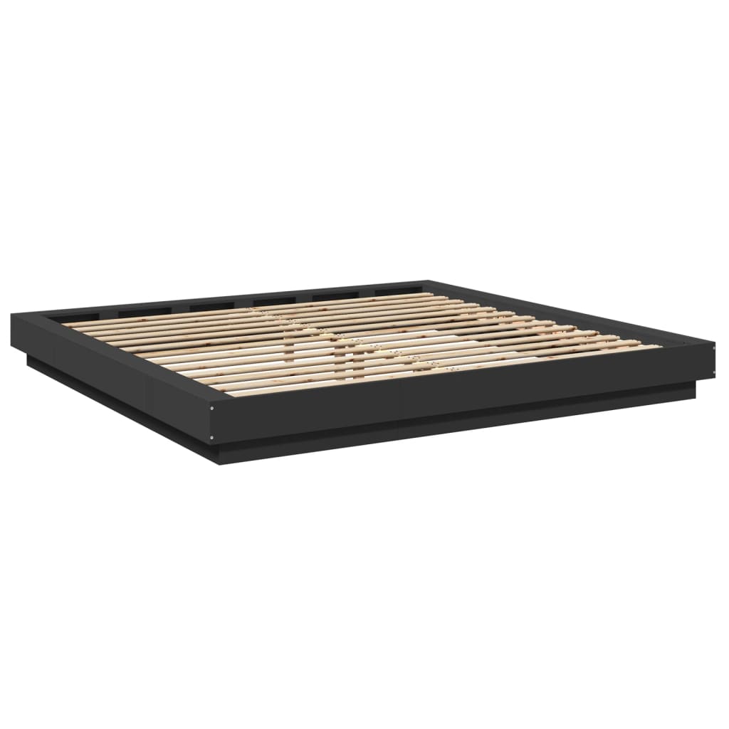 vidaXL Bed Frame with LED Lights without Mattress Black 200x200cm