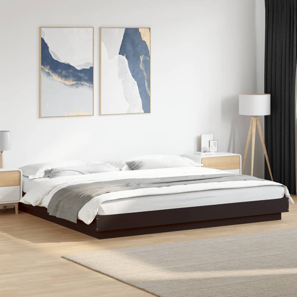 vidaXL Bed Frame with LED Lights without Mattress Black 200x200cm