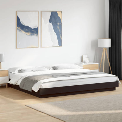 vidaXL Bed Frame with LED Lights without Mattress Black 200x200cm