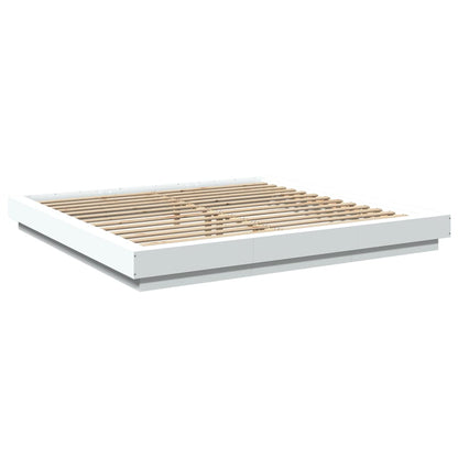 vidaXL Bed Frame with LED Lights without Mattress White 180x200cm