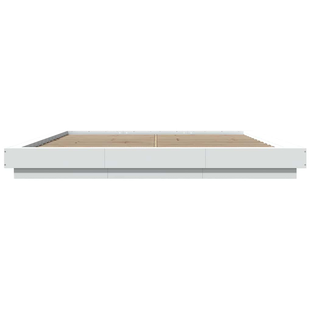 vidaXL Bed Frame with LED Lights without Mattress White 180x200cm