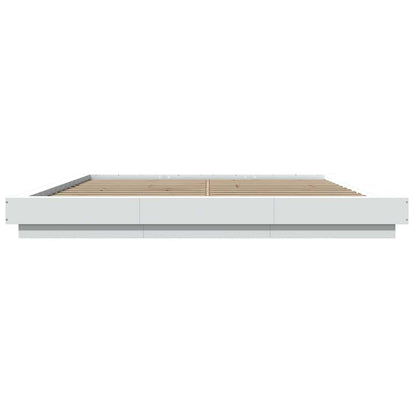 vidaXL Bed Frame with LED Lights without Mattress White 180x200cm