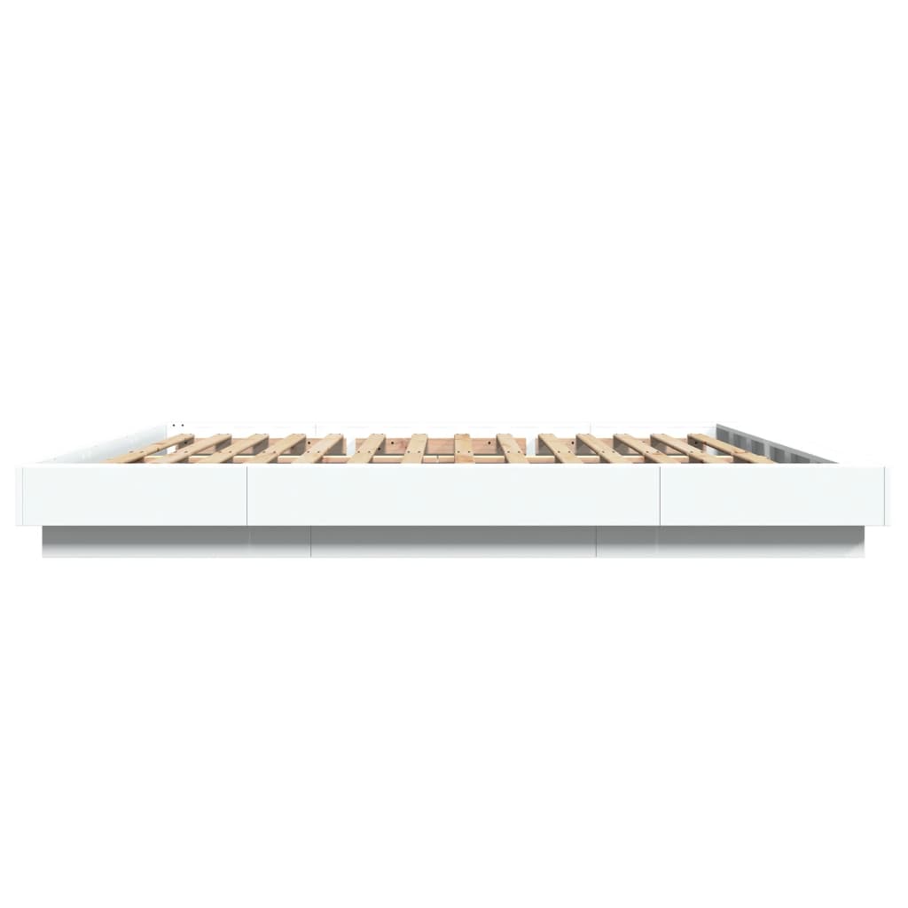 vidaXL Bed Frame with LED Lights without Mattress White 180x200cm