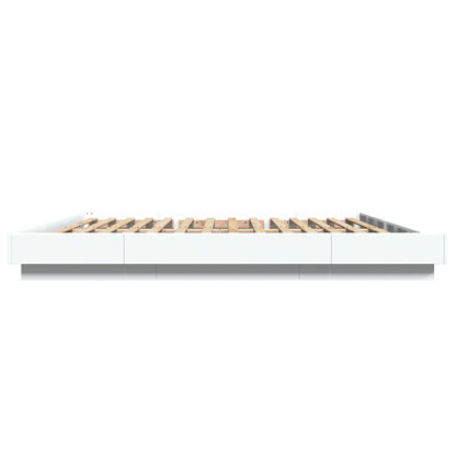 vidaXL Bed Frame with LED Lights without Mattress White 180x200cm
