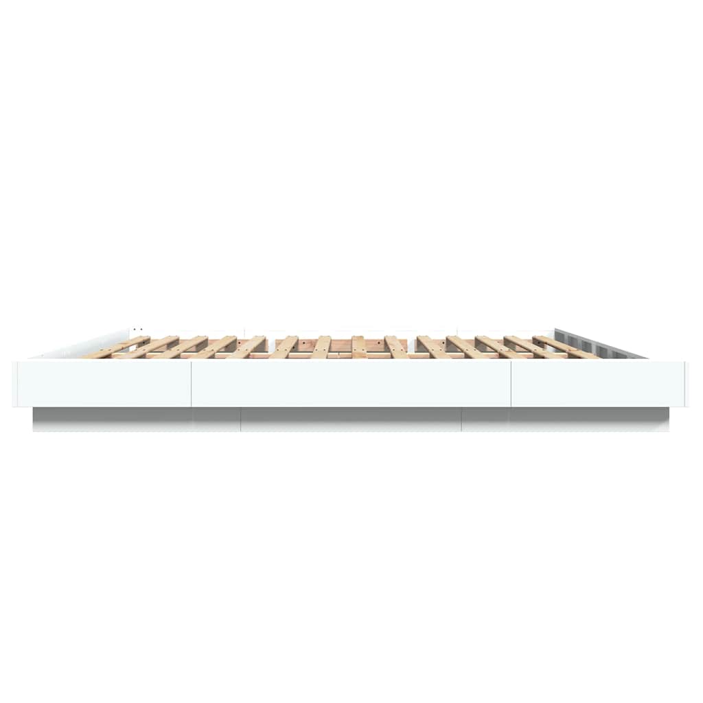 vidaXL Bed Frame with LED Lights without Mattress White 180x200cm