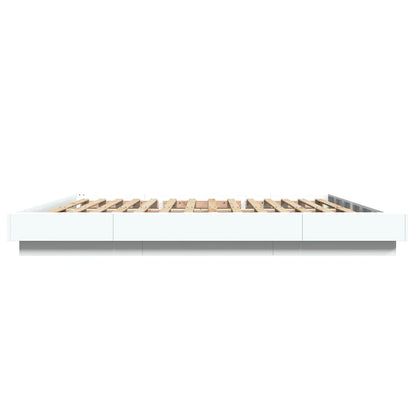 vidaXL Bed Frame with LED Lights without Mattress White 180x200cm