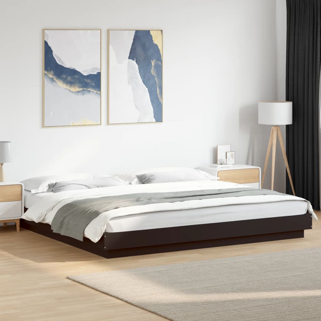 vidaXL Bed Frame with LED Lights without Mattress Black 180x200cm