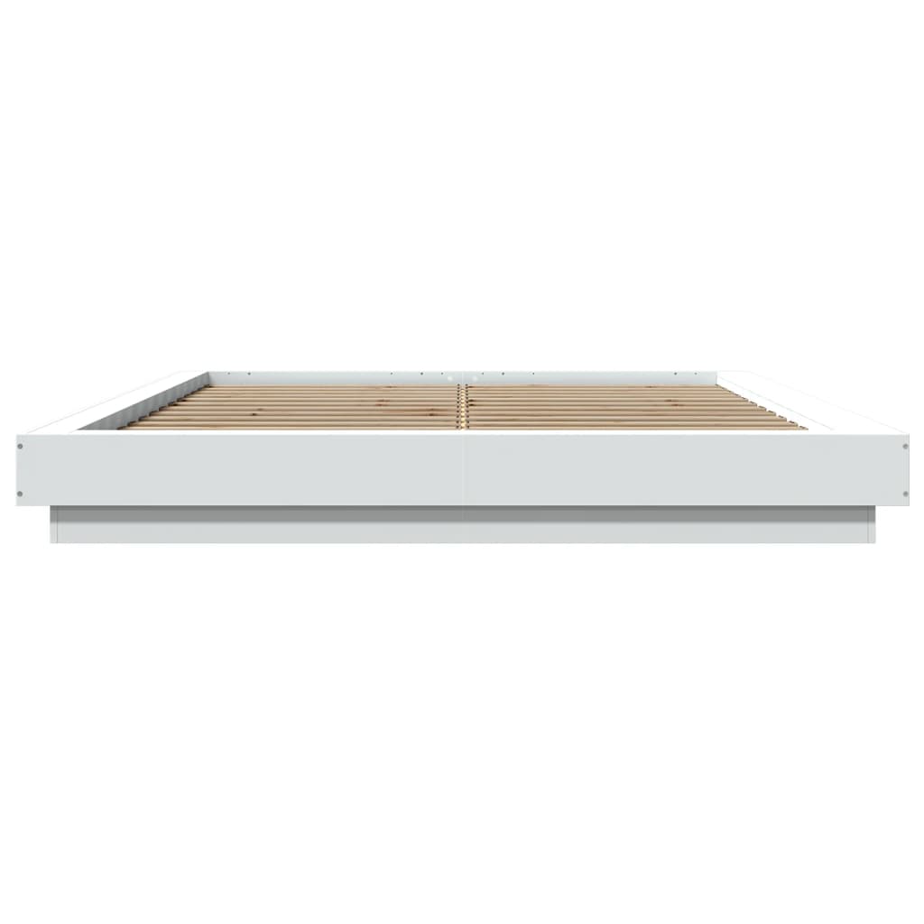 vidaXL Bed Frame with LED Lights without Mattress White 160x200cm