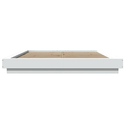 vidaXL Bed Frame with LED Lights without Mattress White 160x200cm