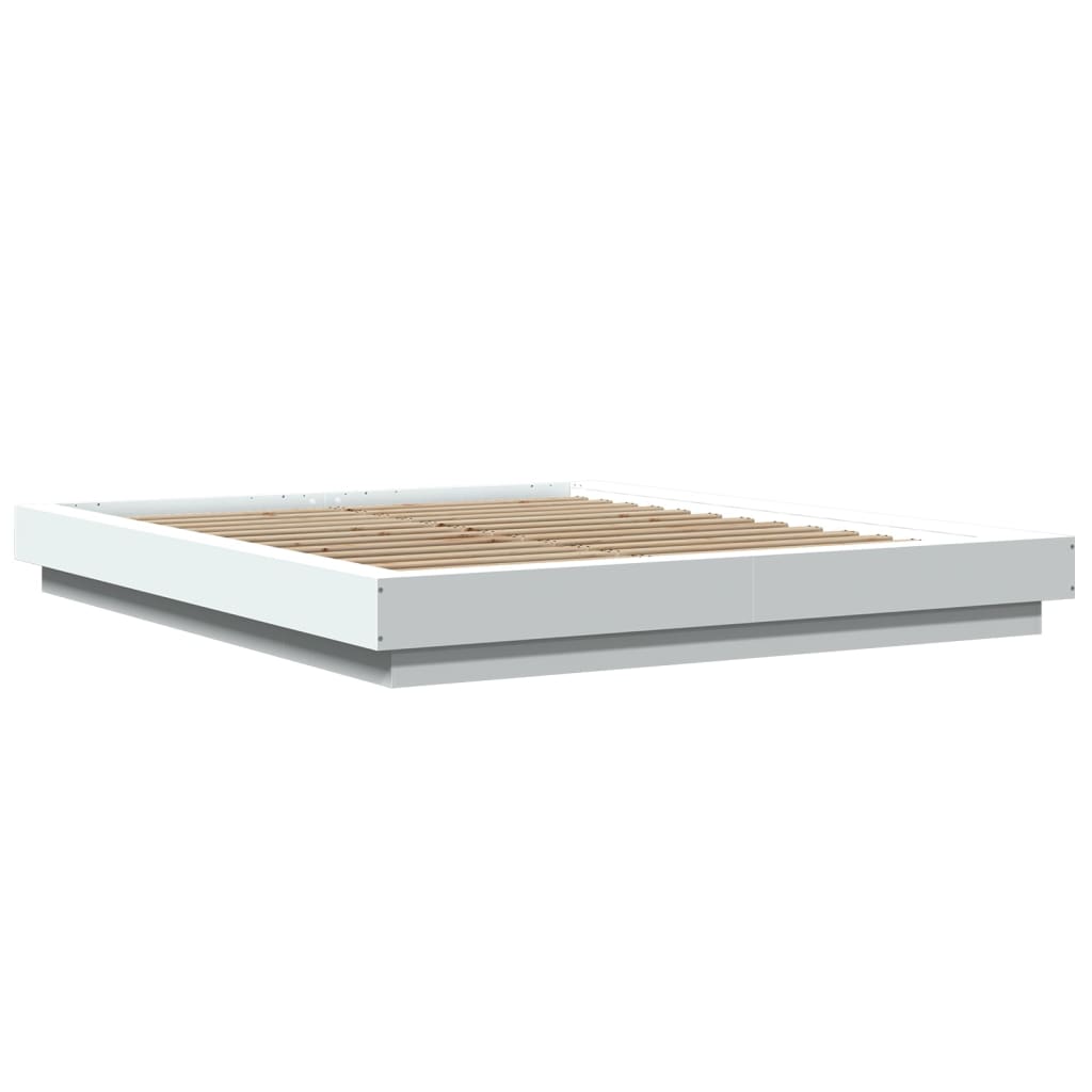 vidaXL Bed Frame with LED Lights without Mattress White 150x200cm