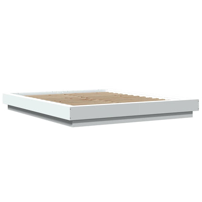 vidaXL Bed Frame with LED Lights without Mattress White 150x200cm