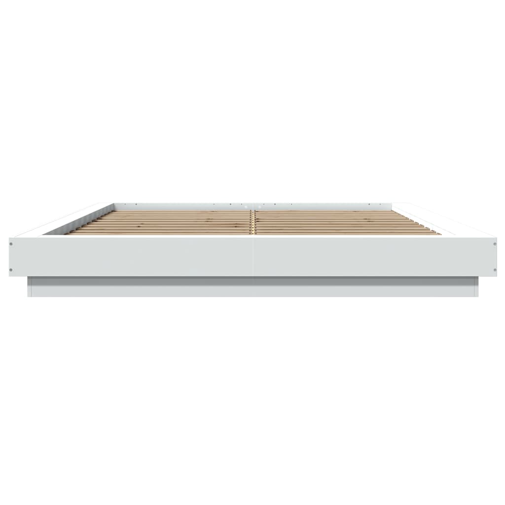 vidaXL Bed Frame with LED Lights without Mattress White 150x200cm