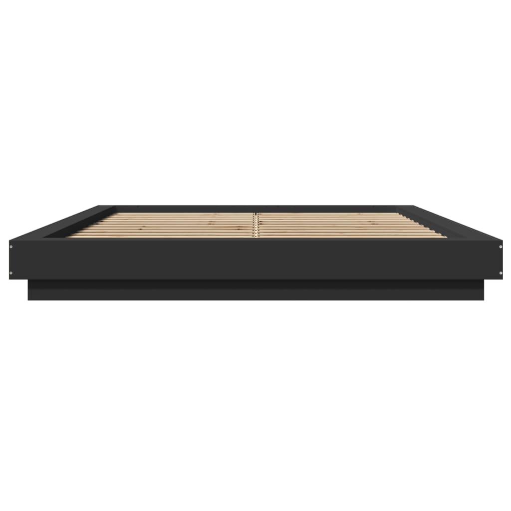 vidaXL Bed Frame with LED Lights without Mattress Black 150x200cm