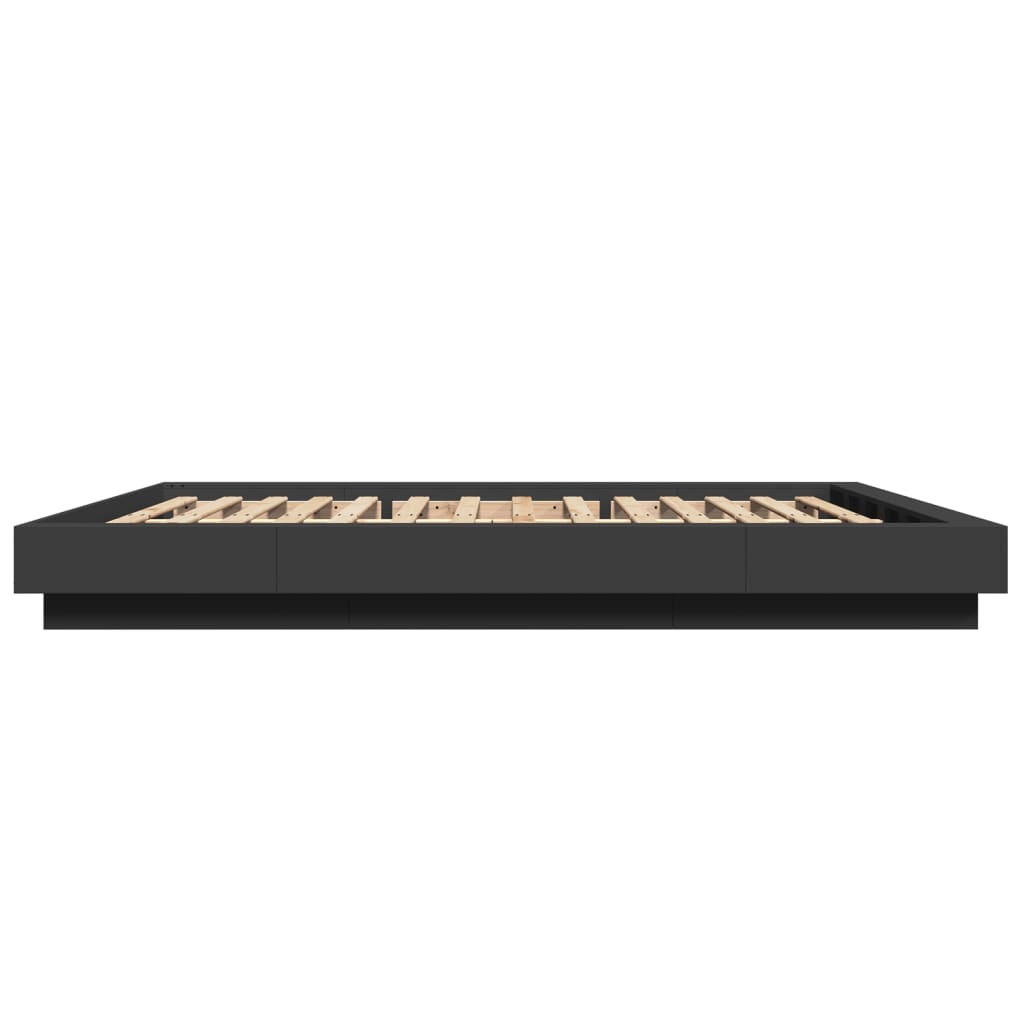 vidaXL Bed Frame with LED Lights without Mattress Black 150x200cm