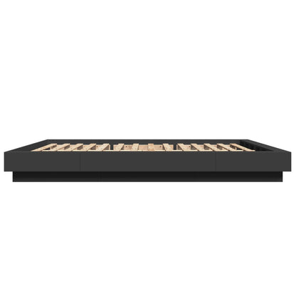 vidaXL Bed Frame with LED Lights without Mattress Black 150x200cm