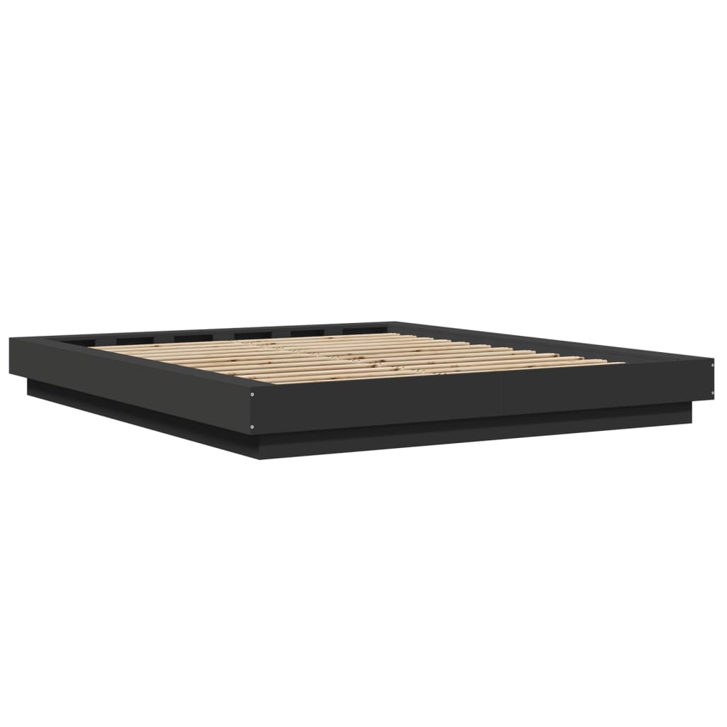 vidaXL Bed Frame with LED Lights without Mattress Black 150x200cm