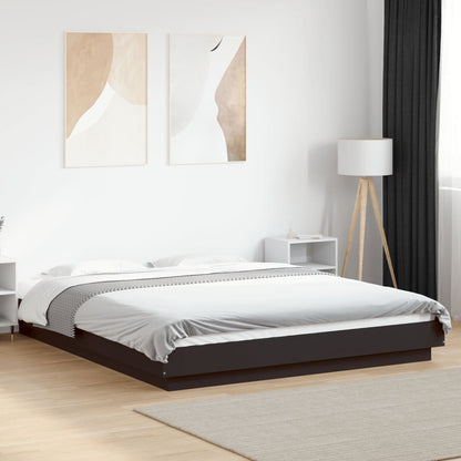 vidaXL Bed Frame with LED Lights without Mattress Black 150x200cm