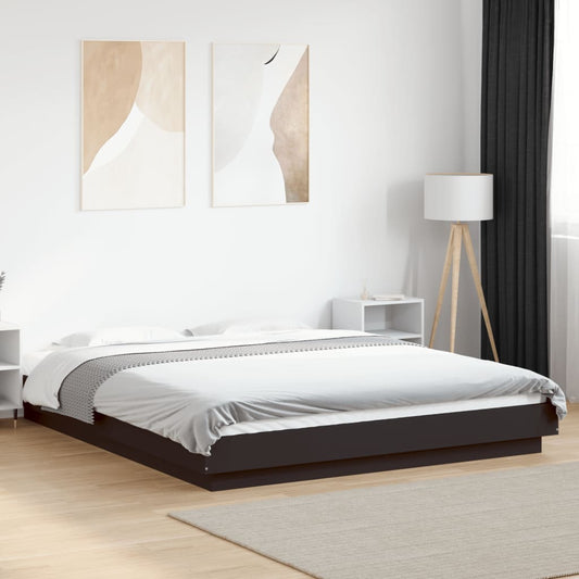 vidaXL Bed Frame with LED Lights without Mattress Black 150x200cm