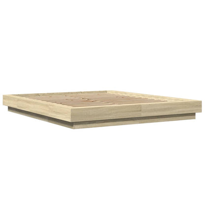 vidaXL Bed Frame with LED Lights without Mattress Sonoma Oak 150x200cm