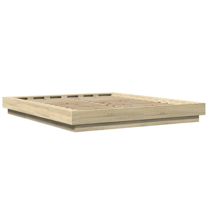 vidaXL Bed Frame with LED Lights without Mattress Sonoma Oak 150x200cm