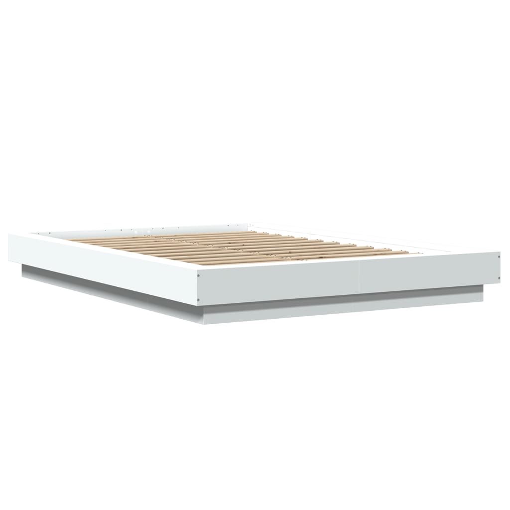 vidaXL Bed Frame with LED Lights without Mattress White 140x200cm