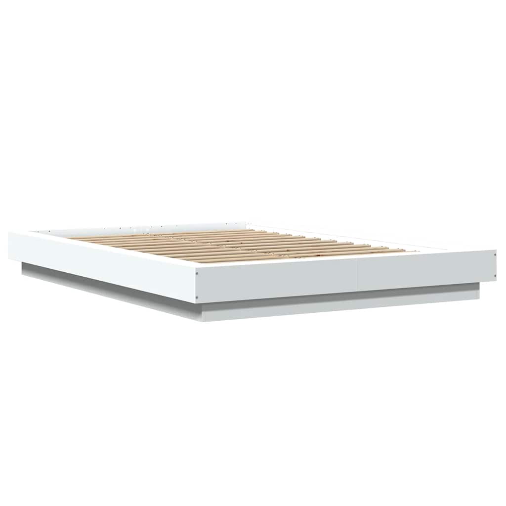 vidaXL Bed Frame with LED Lights without Mattress White 140x200cm