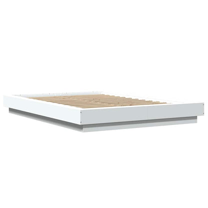 vidaXL Bed Frame with LED Lights without Mattress White 140x200cm