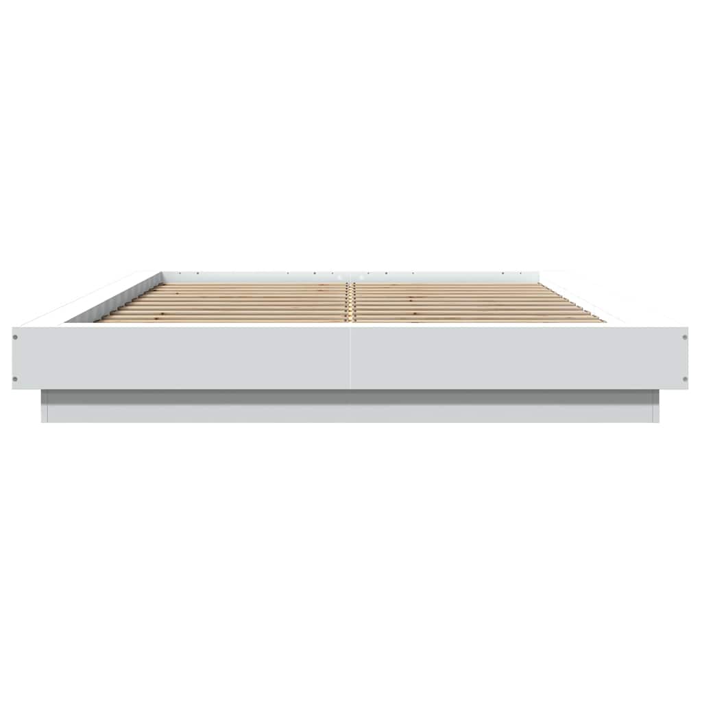 vidaXL Bed Frame with LED Lights without Mattress White 140x200cm
