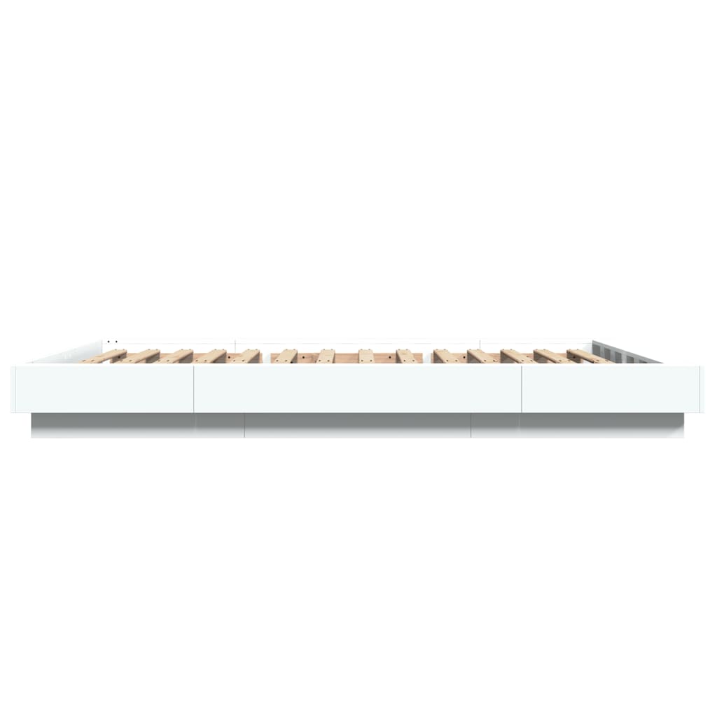 vidaXL Bed Frame with LED Lights without Mattress White 140x200cm