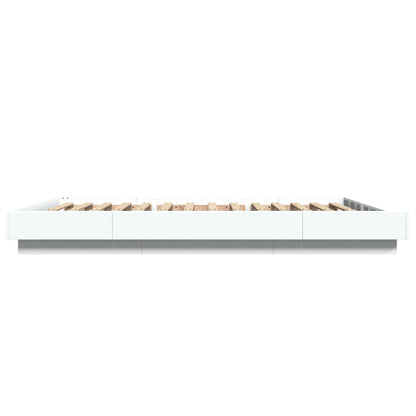 vidaXL Bed Frame with LED Lights without Mattress White 140x200cm