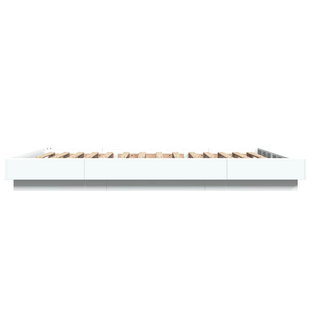 vidaXL Bed Frame with LED Lights without Mattress White 140x200cm