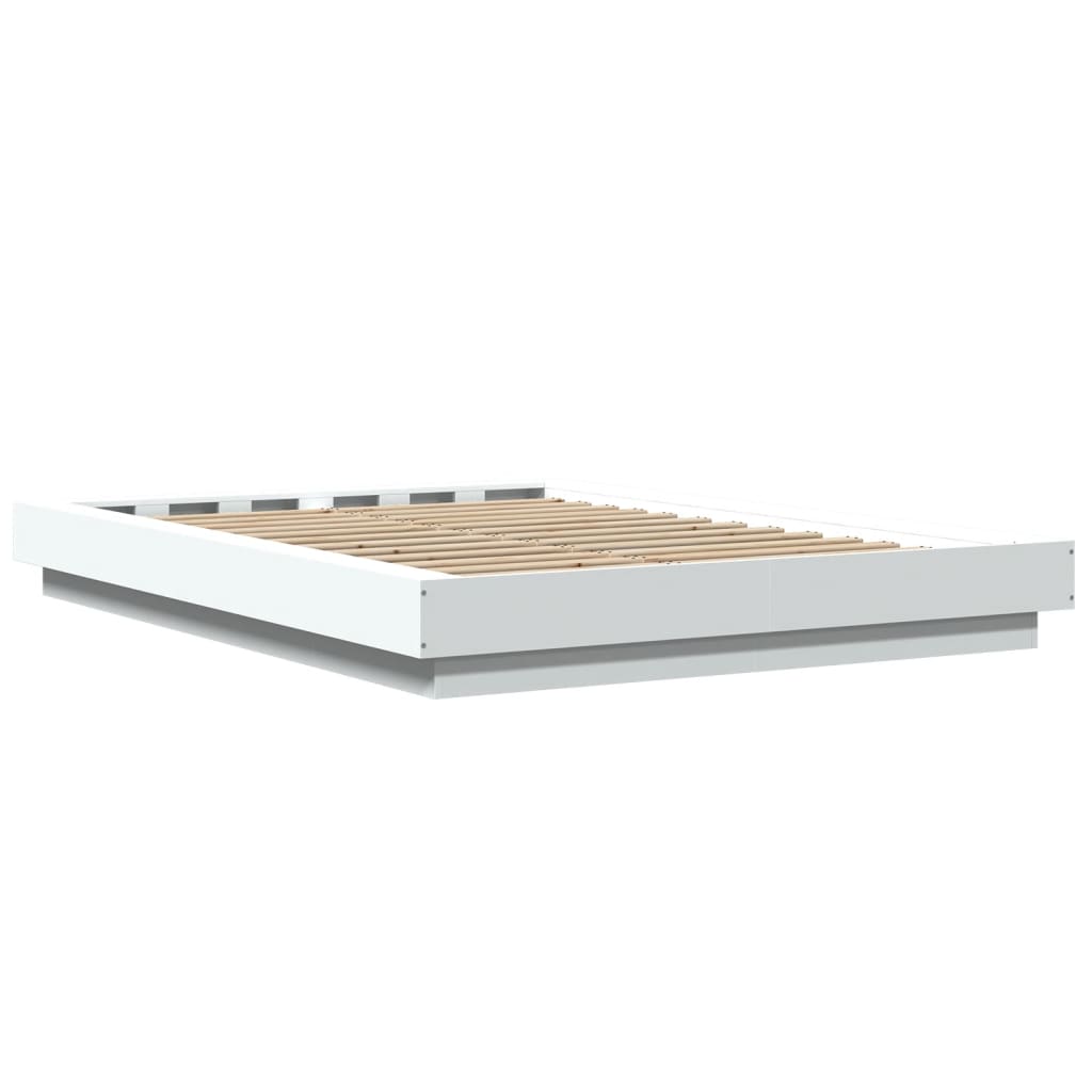 vidaXL Bed Frame with LED Lights without Mattress White 140x200cm