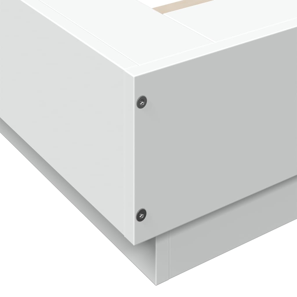vidaXL Bed Frame with LED Lights without Mattress White 140x200cm