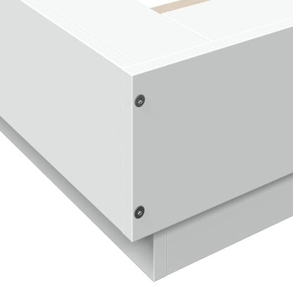 vidaXL Bed Frame with LED Lights without Mattress White 140x200cm